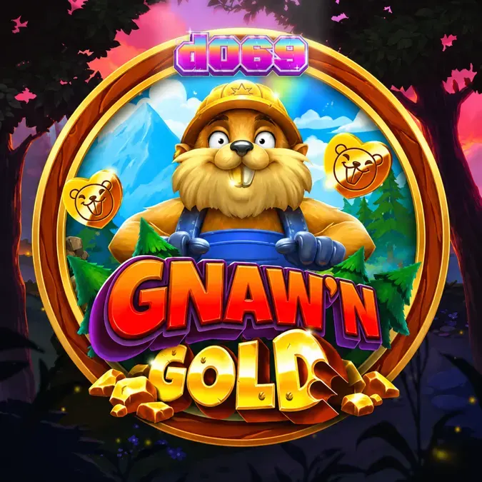 Tampilan layar slot Gnaw’n Gold di perangkat seluler, menunjukkan gulungan 5x3 dengan simbol-simbol hutan yang cerah dan antarmuka pengguna yang ramah sentuhan.